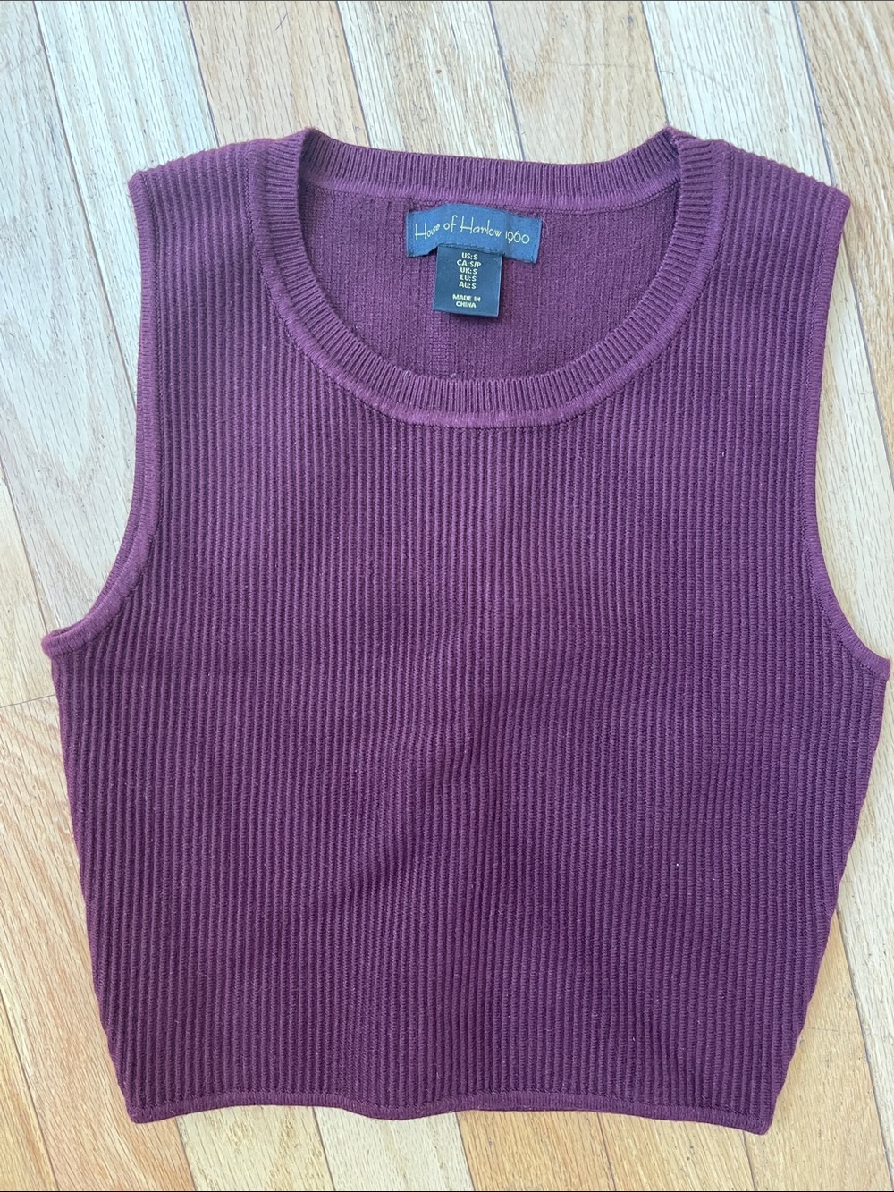 House of Harlow Ribbed Cropped tank top